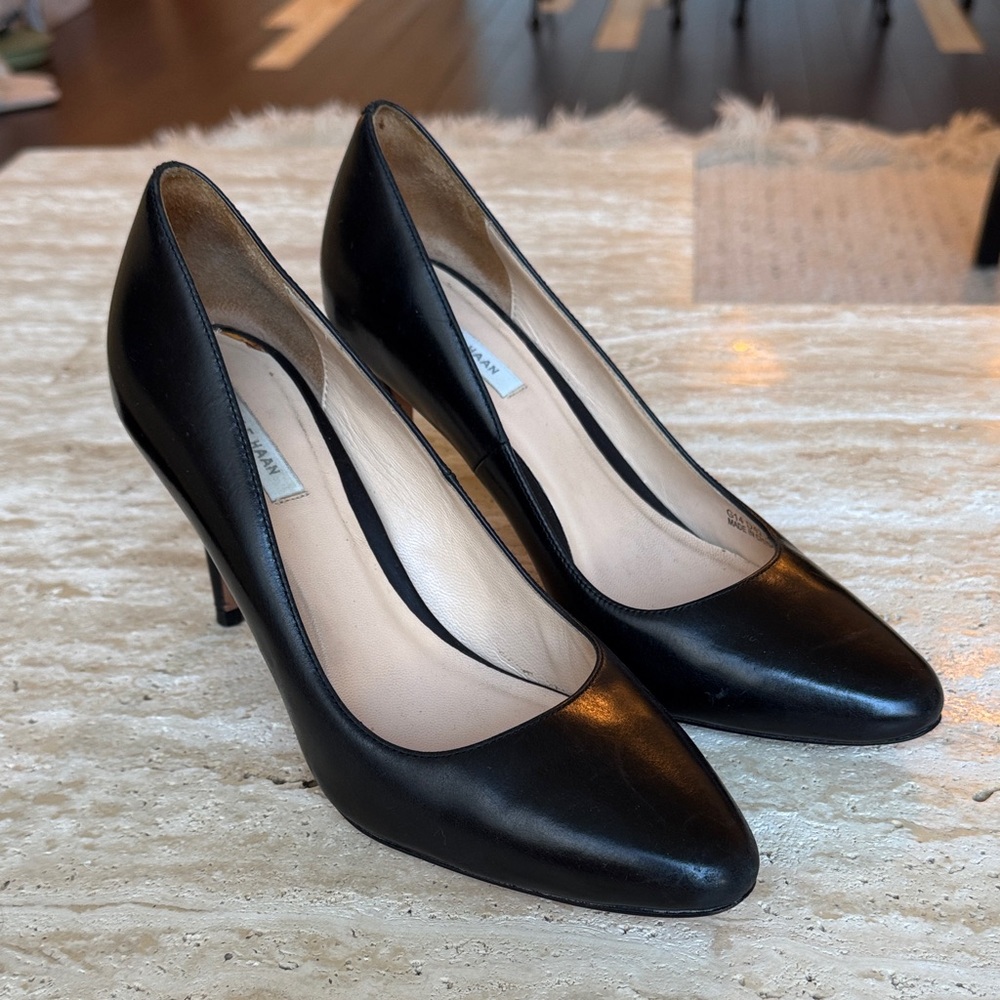 Cole Haan Black Leather 3.5” Heels